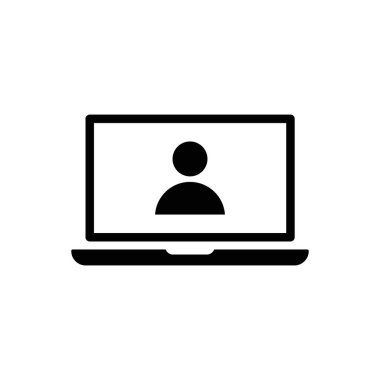 Laptop kullanıcı simgesi vektörü. Vektör web tasarımı