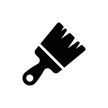 Boya fırçası düz simgesi. Fırça boya vektör çizim simgesi. Site tasarımı için boya fırçası simgesi sayfa sembolü. Resim fırçası simgesi EPS 10