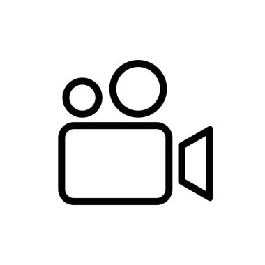 Video kamera simgesi. Sinema kamera ikonu. Film kamerası, film kamerası ikonu. Vektör simgesi EPS 10