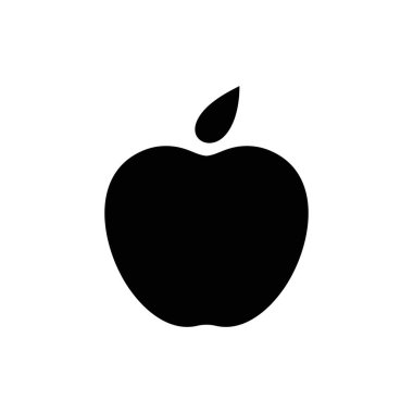 Elma vektör simgesi. Apple meyve çizimi simgesi. Web tasarım vektör logosu. Arkaplanda elma izole