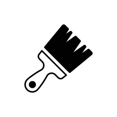 Boya fırçası düz simgesi. Fırça boya vektör çizim simgesi. Site tasarımı için boya fırçası simgesi sayfa sembolü. Resim fırçası simgesi EPS 10