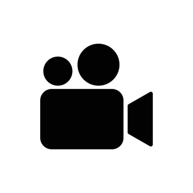 Video kamera simgesi. Sinema kamera ikonu. Film kamerası, film kamerası ikonu. Vektör simgesi EPS 10