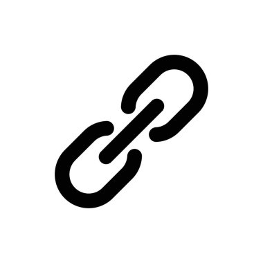 Zincir, bağlantı simgesi vektörü. Bağlantı simgesi. Hiper bağlantı zinciri sembolü. Zincir vektör sembolü. Dış bağlantı simgesi izole edildi. Bağlantı Simgesi Düz Tasarımı