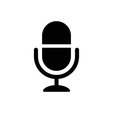 Mikrofon vektör simgesi, web tasarım simgesi. Ses vektörü simgesi, Kayıt. Mikrofon - Stüdyo Sembolü kaydediliyor. Retro mikrofon simgesi