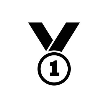 Madalya ikonu, web tasarımı. Onur vektörü ikonu madalyası. Sembol madalyası kurdelesi. Vektör ödülü logosu