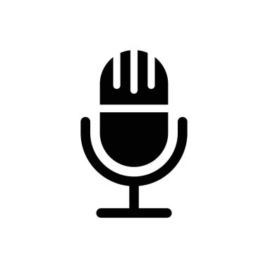 Mikrofon vektör simgesi, web tasarım simgesi. Ses vektörü simgesi, Kayıt. Mikrofon - Stüdyo Sembolü kaydediliyor. Retro mikrofon simgesi