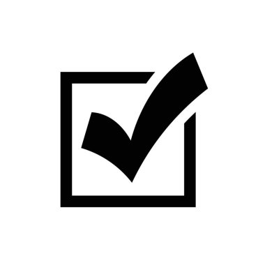 İzole edilmiş simgeyi kontrol et. Kontrol listesi simgesi. İşaretle, tik vektör simgesi. Simge Vektörünü İşaretle. Kontrol listesi işaretleme vektörü EPS 10