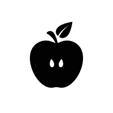 Elma vektör simgesi. Apple meyve çizimi simgesi. Web tasarım vektör logosu. Arkaplanda elma izole