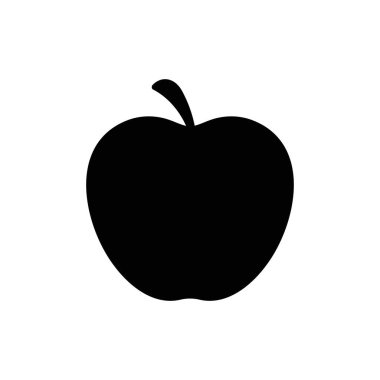 Elma vektör simgesi. Apple meyve çizimi simgesi. Web tasarım vektör logosu. Arkaplanda elma izole