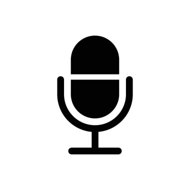 Mikrofon vektör simgesi, web tasarım simgesi. Ses vektörü simgesi, Kayıt. Mikrofon - Stüdyo Sembolü kaydediliyor. Retro mikrofon simgesi