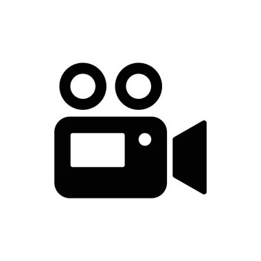 Video kamera simgesi. Sinema kamera ikonu. Film kamerası, film kamerası ikonu. Vektör simgesi EPS 10