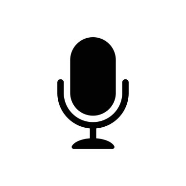 Mikrofon vektör simgesi, web tasarım simgesi. Ses vektörü simgesi, Kayıt. Mikrofon - Stüdyo Sembolü kaydediliyor. Retro mikrofon simgesi