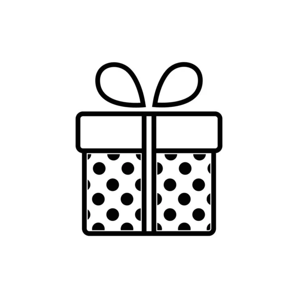 Illustration of gift box icon o background. Christmas gift icon illustration vector symbol. Present gift box icon. Package in gift wrap, vector eps 10 - box icon — Stock Vector