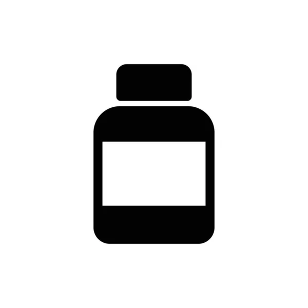 Medizinflaschensymbol. Arzneimittelflasche. Webdesign-Ikone. Apotheken-Ikone. Gesundheitsikone. Leere Pharmaflasche Vector EPS 10 — Stockvektor