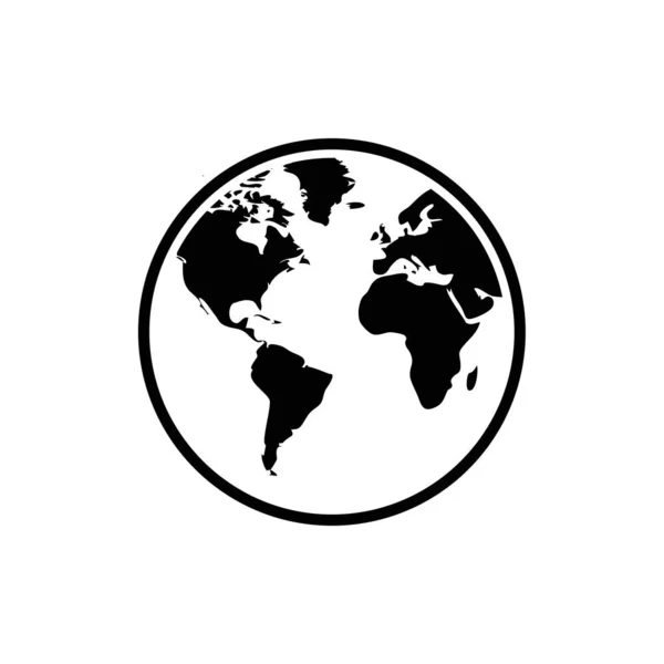 Значок планеты Земля. Значок глобуса. Ref-world — стоковый вектор