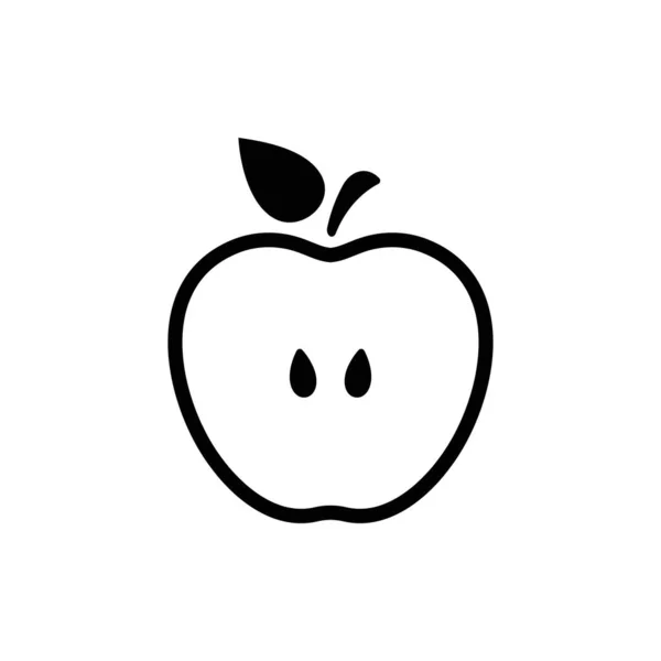 Icono de vector de Apple. Icono de la ilustración de la fruta de Manzana. Manzana aislada sobre fondo — Vector de stock