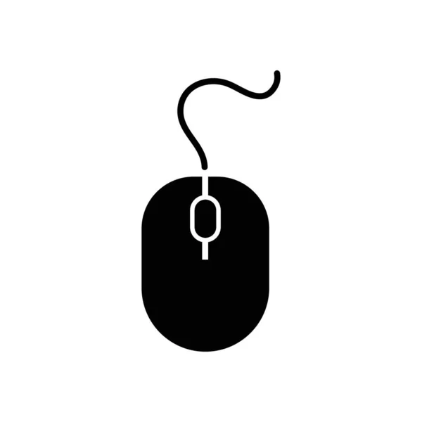 Símbolo de icono del ratón de la computadora. Icono del ratón PC vector ilustración aislada. Icono web del ratón de la computadora. Ratón de ordenador moderno, diseño de icono plano — Archivo Imágenes Vectoriales