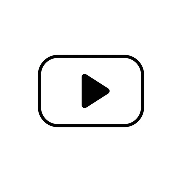 Juega icono de vector. Botón de símbolo Reproducir vídeo. Icono de reproducción de medios. Botón reproducción de audio. Icono de diseño web. EPS 10 — Vector de stock