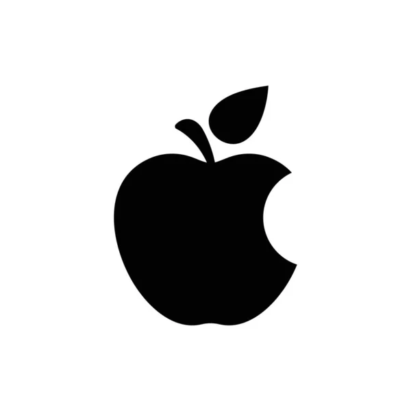 Une pomme mordue. Icône vectorielle Apple. Icône d'illustration de fruit de pomme.Logo vecteur de conception Web. Pomme isolée sur fond — Image vectorielle