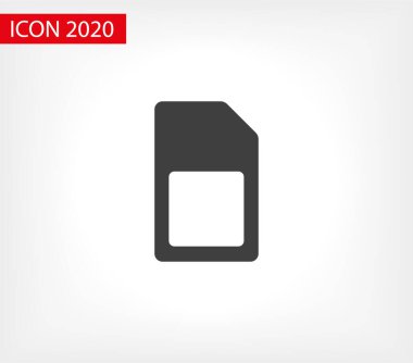 Sim kart vektör simgesi. Sim kart simgesi. Sim kart - mobil slot simgesi. Cep Telefonu Sim Kartı Çipi Arkaplanda İzole Edildi