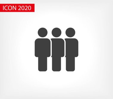 İnsanlar ikonu yönetir. Kişi sembolü. Çalışma Grubu Ekibi, Kalabalık Vektör İllüstrasyon ikonu. Piktogram grubu izole edildi. Halkın simgesi, kalabalığın sembolü. Sırada insanlar var