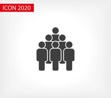 İnsanlar ikonu yönetir. Kişi sembolü. Çalışma Grubu Ekibi, Kalabalık Vektör İllüstrasyon ikonu. Piktogram grubu izole edildi. Halkın simgesi, kalabalığın sembolü. Sırada insanlar var