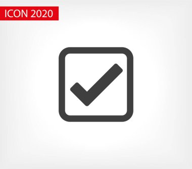 İzole edilmiş simgeyi kontrol et. Kontrol listesi simgesi. İşaretle, tik vektör simgesi. Simge Vektörünü İşaretle. Kontrol listesi işaretleme vektörü EPS 10