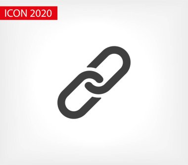 Zincir, bağlantı simgesi vektörü. Bağlantı simgesi. Hiper bağlantı zinciri sembolü. Zincir vektör sembolü. Dış bağlantı simgesi izole edildi. Bağlantı Simgesi Düz Tasarımı