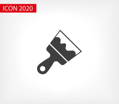 Boya fırçası düz simgesi. Fırça boya vektör çizim simgesi. Site tasarımı için boya fırçası simgesi sayfa sembolü. Resim fırçası simgesi EPS 10