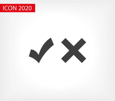 İşaretleme ve çapraz simge. Vektör web tasarımı