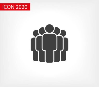 İnsanlar ikonu yönetir. Kişi sembolü. Çalışma Grubu Ekibi, Kalabalık Vektör İllüstrasyon ikonu. Piktogram grubu izole edildi. Halkın simgesi, kalabalığın sembolü. Sırada insanlar var