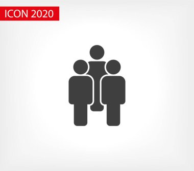 İnsanlar ikonu yönetir. Kişi sembolü. Çalışma Grubu Ekibi, Kalabalık Vektör İllüstrasyon ikonu. Piktogram grubu izole edildi. Halkın simgesi, kalabalığın sembolü. Sırada insanlar var