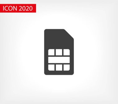 Sim kart vektör simgesi. Sim kart simgesi. Sim kart - mobil slot simgesi. Cep Telefonu Sim Kartı Çipi Arkaplanda İzole Edildi