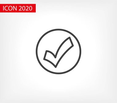 İzole edilmiş simgeyi kontrol et. Kontrol listesi simgesi. İşaretle, tik vektör simgesi. Simge Vektörünü İşaretle. Kontrol listesi işaretleme vektörü EPS 10