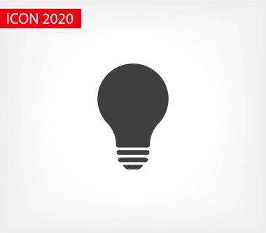 Ampul ışığı vektör simgesi. Işıklı lamba. Elektrik, parlıyor. Ampul simgesi vektörü, arka planda izole. Ampul ışığı simgesi - fikir işareti, çözüm. Ampul ışığı sembolü Enerji