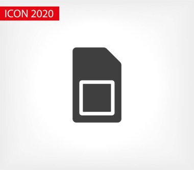 Sim kart vektör simgesi. Sim kart simgesi. Sim kart - mobil slot simgesi. Cep Telefonu Sim Kartı Çipi Arkaplanda İzole Edildi