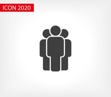 İnsanlar ikonu yönetir. Kişi sembolü. Çalışma Grubu Ekibi, Kalabalık Vektör İllüstrasyon ikonu. Piktogram grubu izole edildi. Halkın simgesi, kalabalığın sembolü. Sırada insanlar var