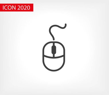 Bilgisayar Fare Simgesi Simgesi. PC Fare simgesi vektörü izole edildi. Simge bilgisayar fare ağı. Modern bilgisayar faresi, düz simge tasarımı