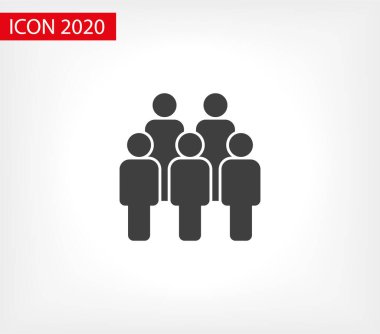 İnsanlar ikonu yönetir. Kişi sembolü. Çalışma Grubu Ekibi, Kalabalık Vektör İllüstrasyon ikonu. Piktogram grubu izole edildi. Halkın simgesi, kalabalığın sembolü. Sırada insanlar var