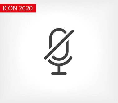 Mikrofon Sesli Görüntü. Sessiz Mikrofon ikonu. Retro mikrofon simgesi