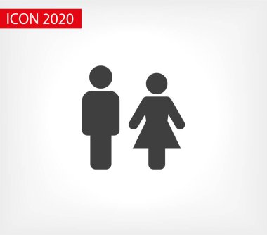 Erkek ve kadın ikon vektör illüstrasyonu