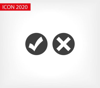 İşaretleme ve çapraz simge. Vektör web tasarımı