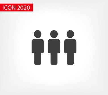 İnsanlar ikonu yönetir. Kişi sembolü. Çalışma Grubu Ekibi, Kalabalık Vektör İllüstrasyon ikonu. Piktogram grubu izole edildi. Halkın simgesi, kalabalığın sembolü. Sırada insanlar var