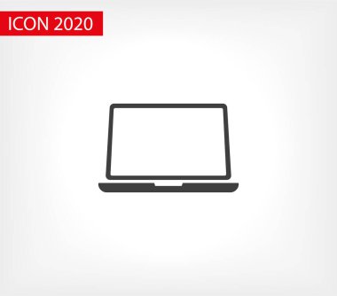 Dizüstü bilgisayar simgesi, vektör illüstrasyonu. Vektör web tasarımı