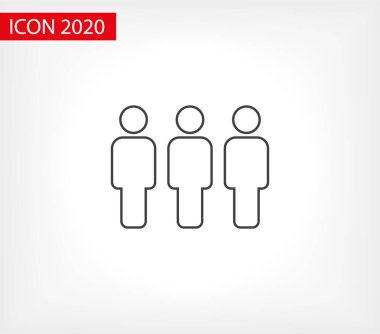 İnsanlar ikonu yönetir. Kişi sembolü. Çalışma Grubu Ekibi, Kalabalık Vektör İllüstrasyon ikonu. Piktogram grubu izole edildi. Halkın simgesi, kalabalığın sembolü. Sırada insanlar var