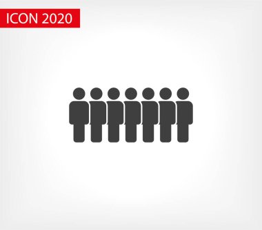 İnsanlar ikonu yönetir. Kişi sembolü. Çalışma Grubu Ekibi, Kalabalık Vektör İllüstrasyon ikonu. Piktogram grubu izole edildi. Halkın simgesi, kalabalığın sembolü. Sırada insanlar var