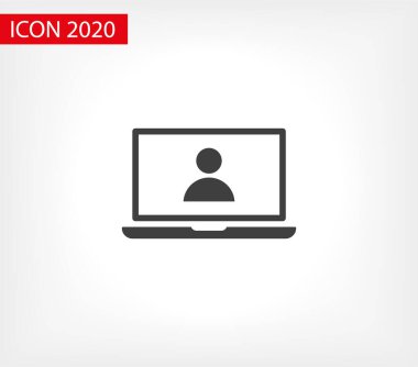Laptop kullanıcı simgesi vektörü. Vektör web tasarımı