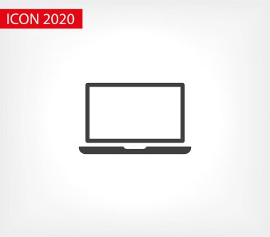 Dizüstü bilgisayar simgesi, vektör illüstrasyonu. Vektör web tasarımı