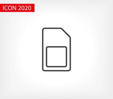 Sim kart vektör simgesi. Sim kart simgesi. Sim kart - mobil slot simgesi. Cep Telefonu Sim Kartı Çipi Arkaplanda İzole Edildi