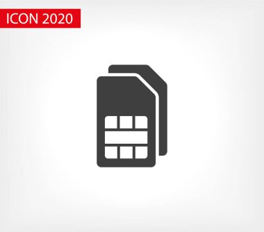 Sim kart vektör simgesi. Sim kart simgesi. Sim kart - mobil slot simgesi. Cep Telefonu Sim Kartı Çipi Arkaplanda İzole Edildi